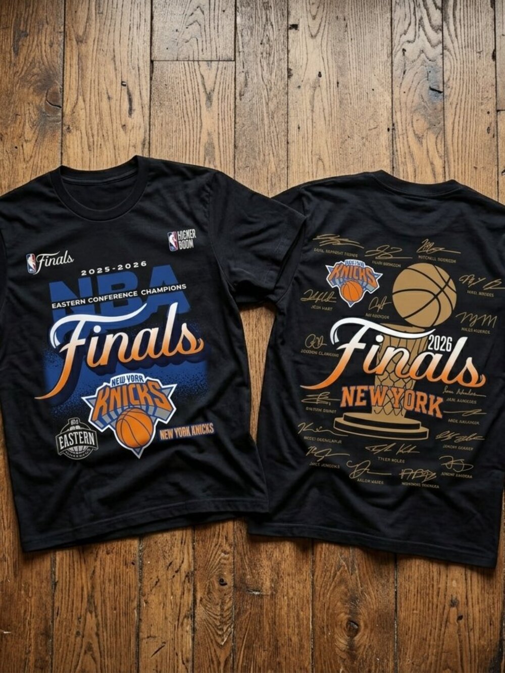 New York Knicks 2026 NBA Finals Eastern Conference Champions Double Sided Shirt
